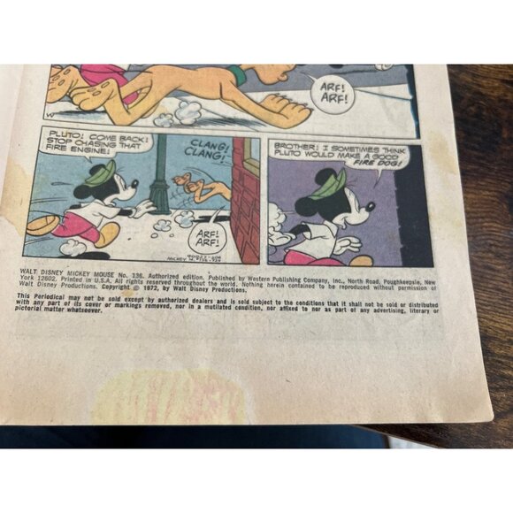 Whitman Walt Disney Mickey Mouse Comic #136 Vintage 1972 Purple Cover Boarded - Picture 5 of 6